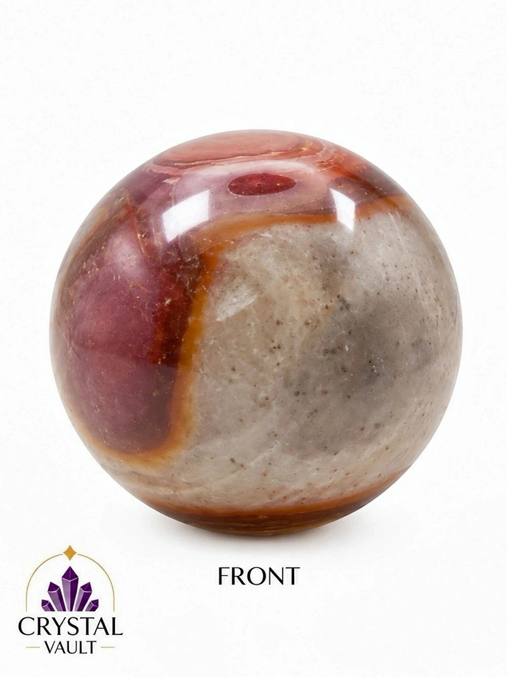 Mookaite Jasper Crystal Sphere 2” Polished Natural Stone Burgundy Cream